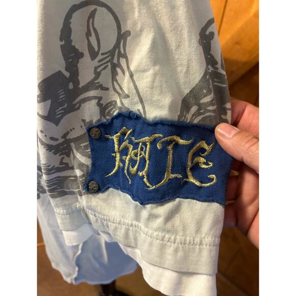 Blac Label Men's Large Shirt Top V Neck Graphics Patches - Picture 5 of 8